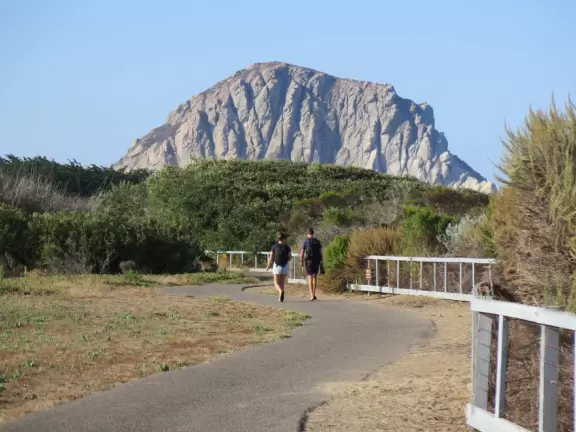 Lovely 0.7 mile walking path through the dunes filled with sage and flowers, past a playground, and behind some houses. Possible 3 mile walk, if you connect to Embarcadero.